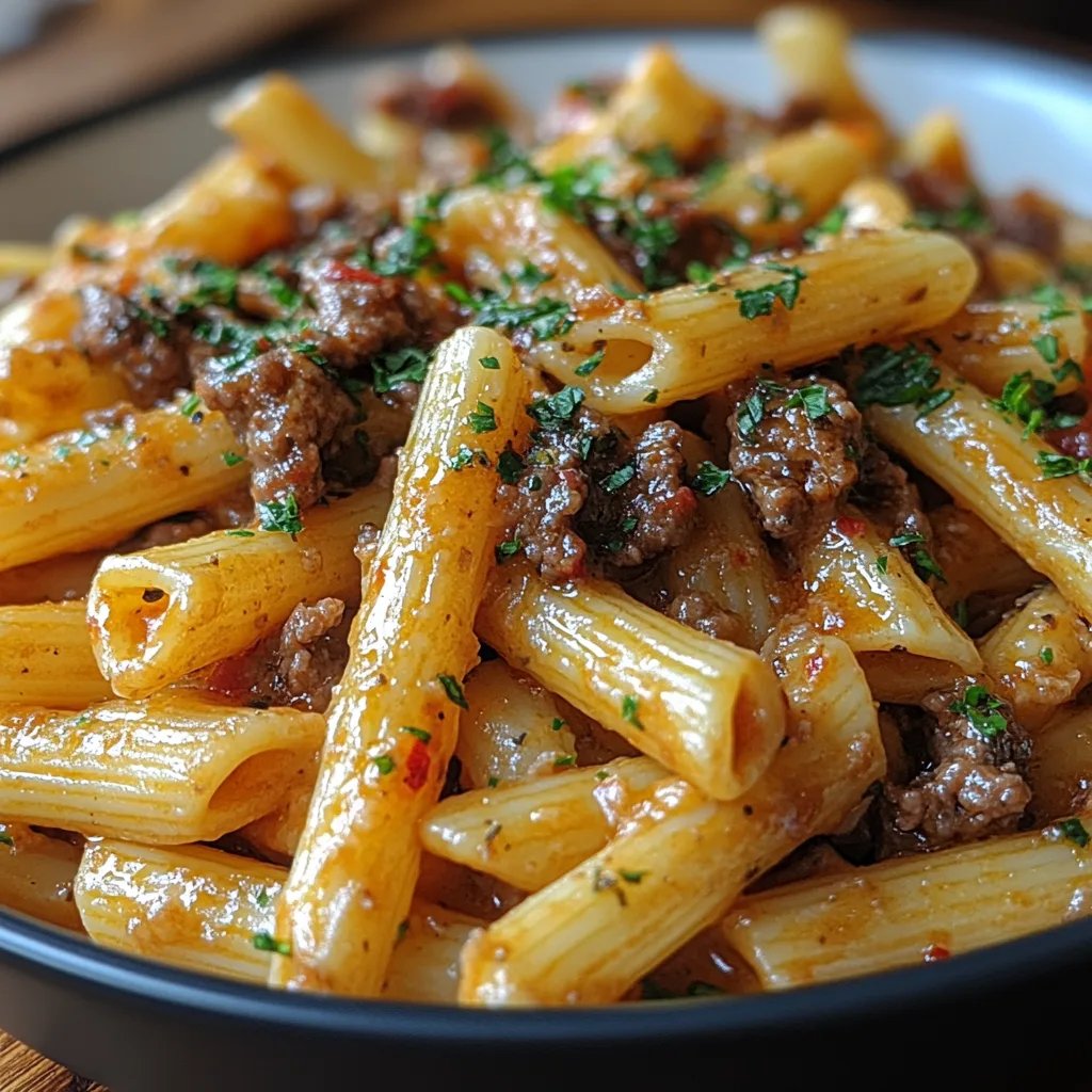 <p>Cheesy Penne with Garlic Butter Ground Beef: An Amazing Ultimate Recipe</p>