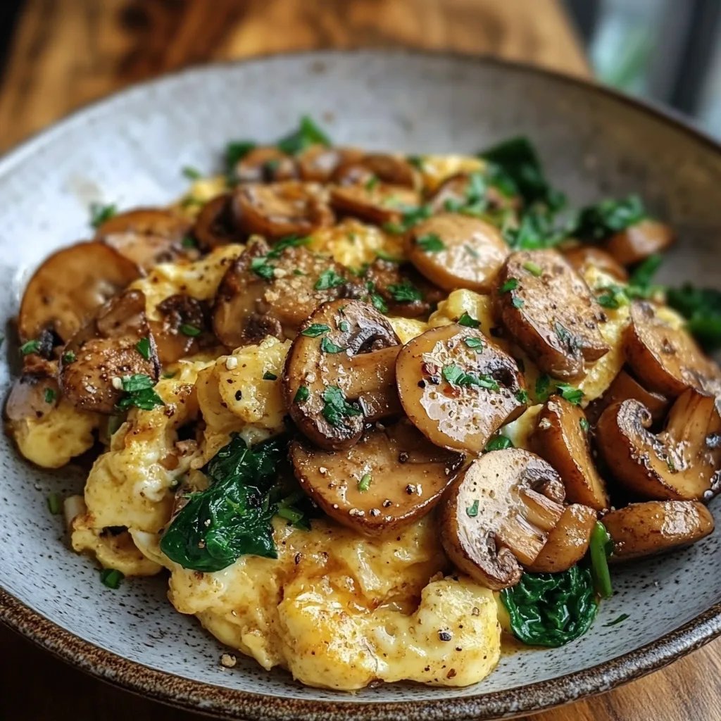 Mushroom-Spinach Scrambled Eggs: An Incredible Amazing Recipe