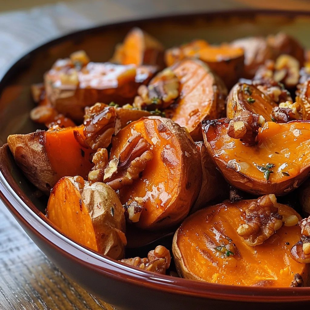 Walnut Maple Roasted Sweet Potatoes