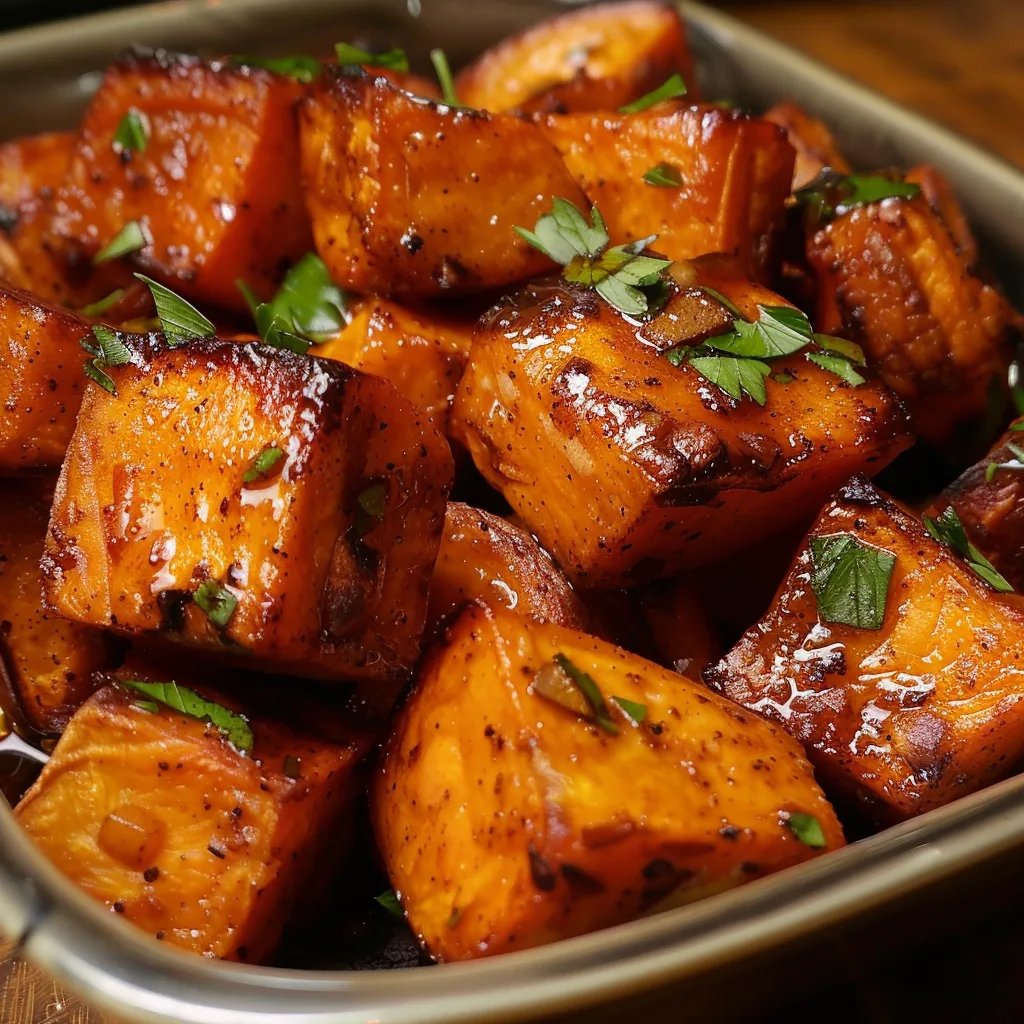 Roasted Sweet Potatoes w/ Cinnamon & Honey