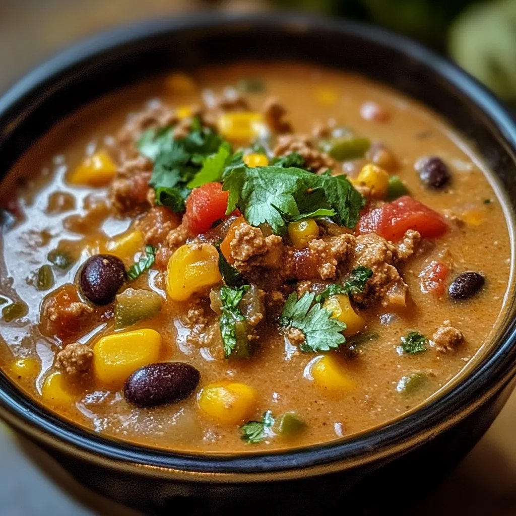 High Protein Creamy Taco Soup