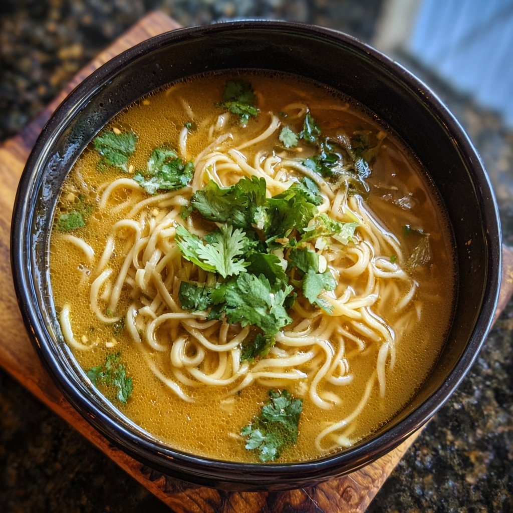 Fast Vegetarian Ramen with Fresh Ginger