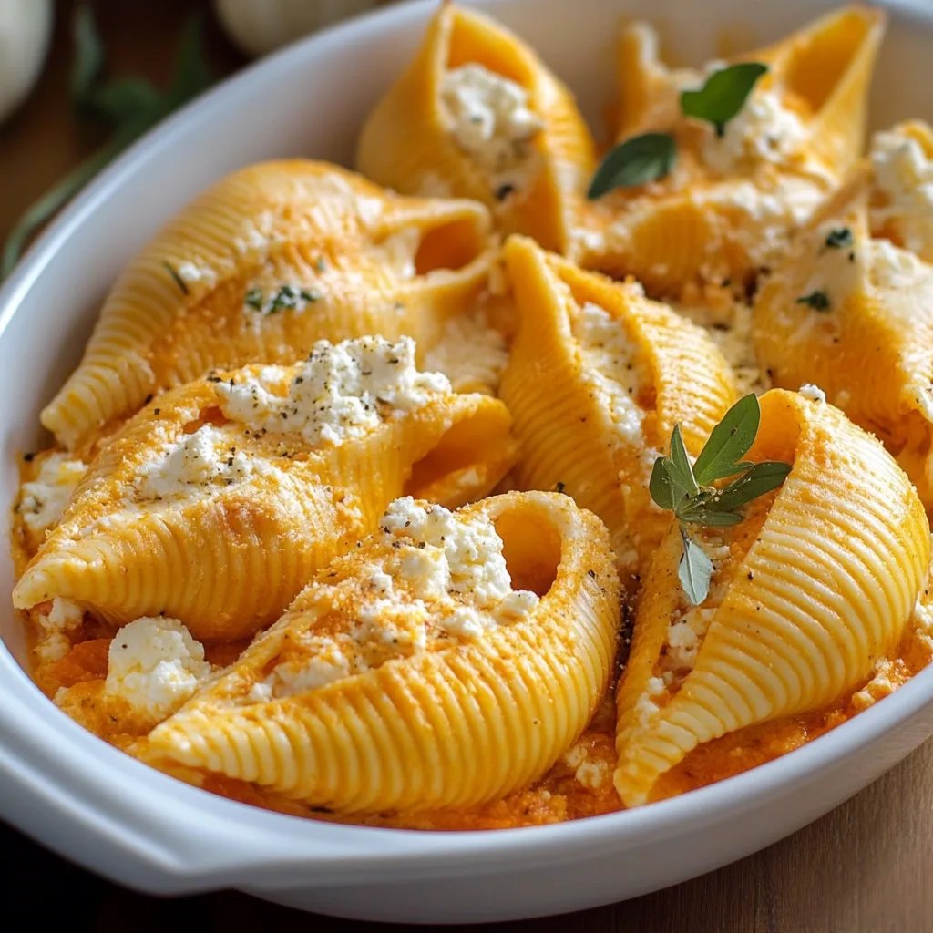 Creamy Pumpkin Ricotta Stuffed Shells