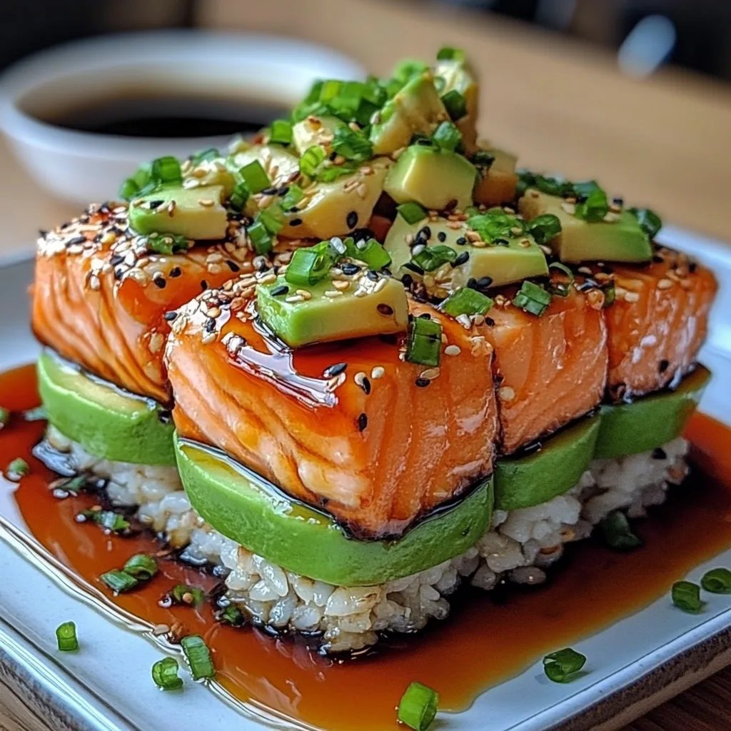 Teriyaki Salmon Avocado Rice Stack: An Incredible Ultimate Recipe