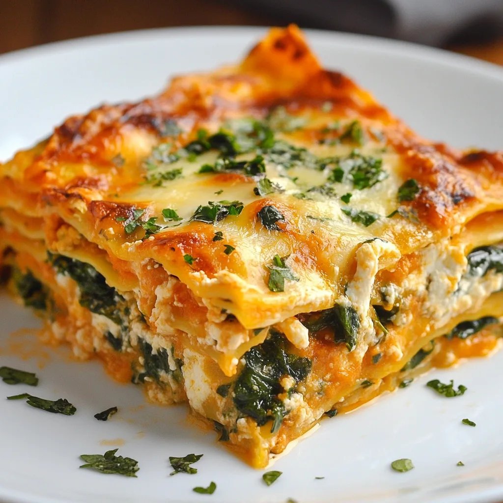 Vegetarian Pumpkin Spinach Lasagna