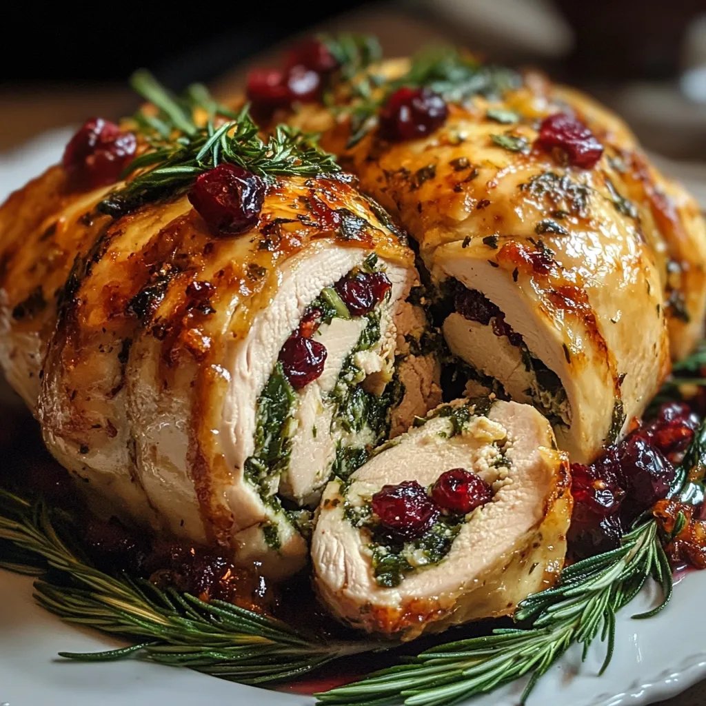 Spinach & Cranberry Stuffed Chicken Breasts