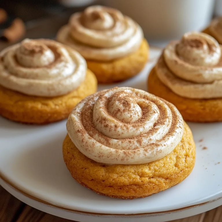 Soft Pumpkin Cookies with Cinnamon Frosting