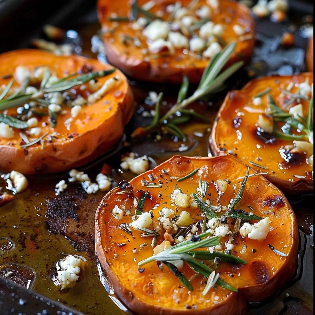 Roasted Sweet Potato Rounds with Honey & Feta