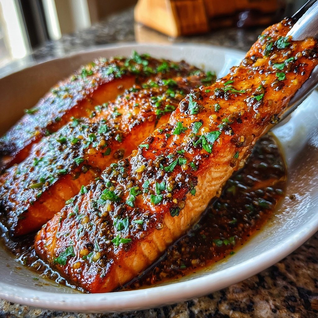 Maple Mustard Glazed Salmon Fillets