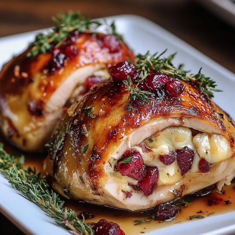 Impressive Cranberry Brie Stuffed Chicken