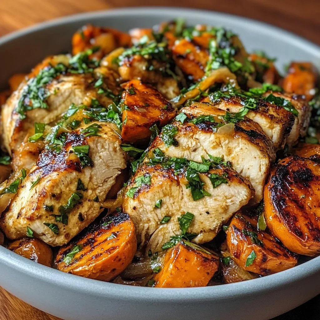 Maple Dijon Chicken & Sweet Potato Bowls