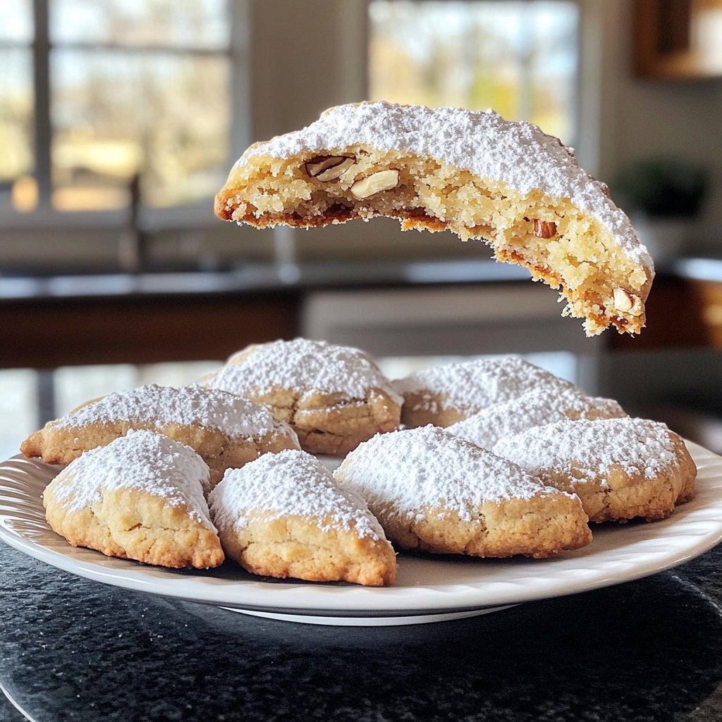 Walnut Shortbread Crescent Cookies​