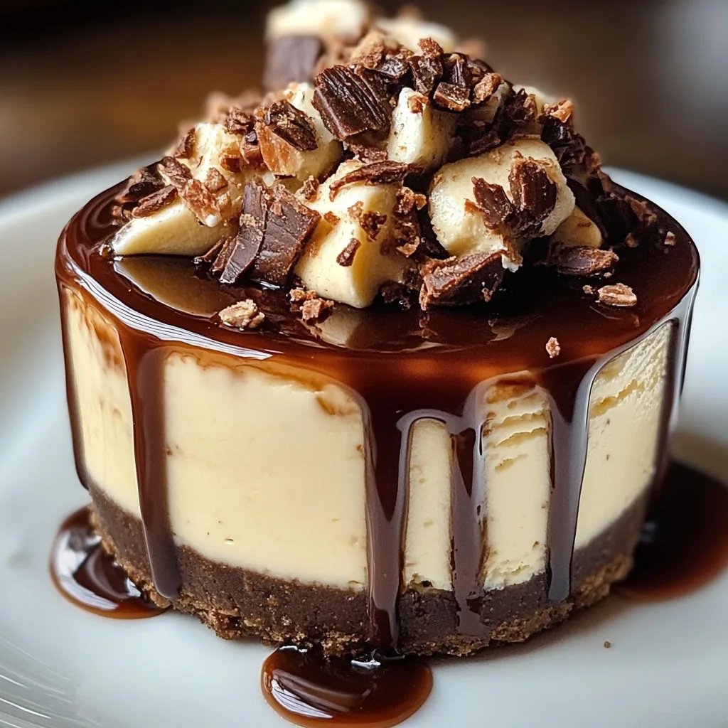 No Bake Turtle Mini Cheesecake