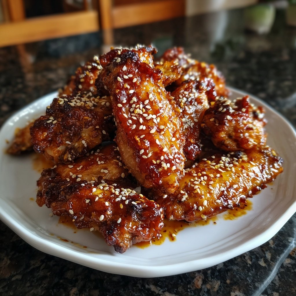 Tamarind Glazed Chicken Wings with Sesame