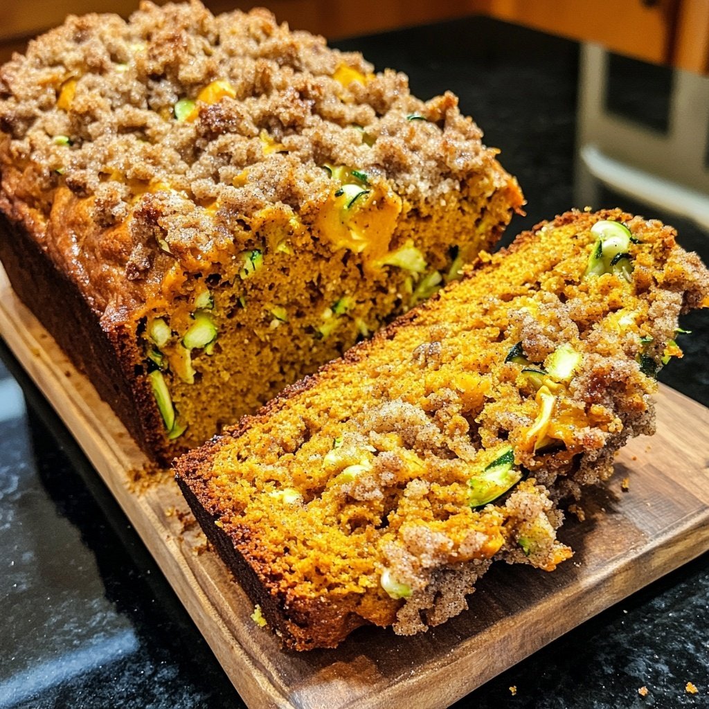 Zucchini Pumpkin Streusel Bread