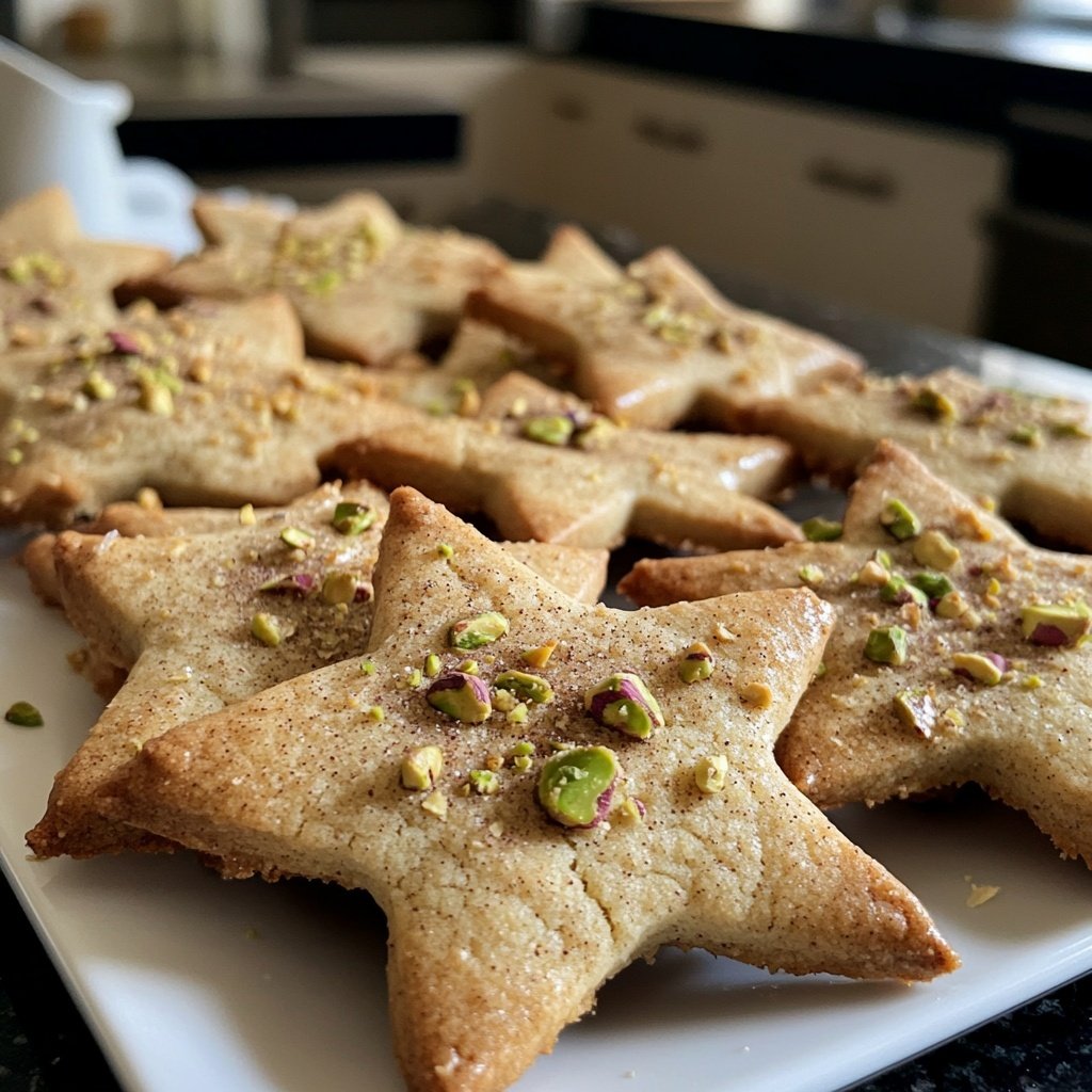 Pistachio Cinnamon Star Cookies