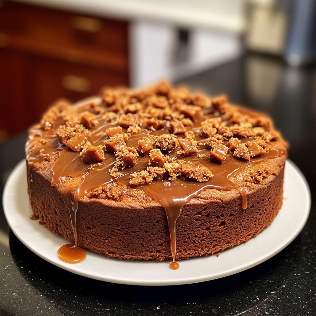 Spice Cake with Coffee Toffee Crunch