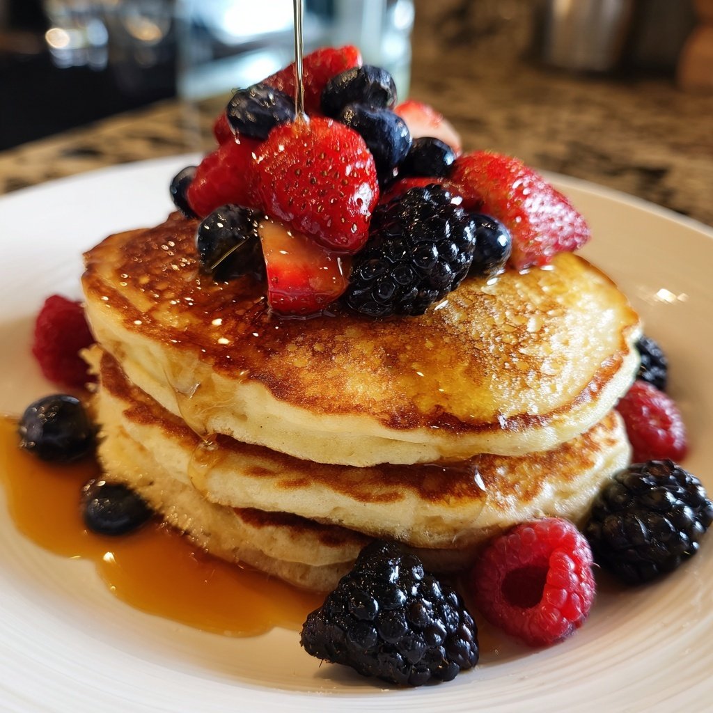 Protein-Rich Ricotta Pancakes with Greek Yogurt​