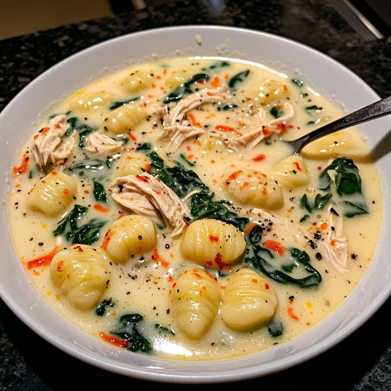 Creamy Crockpot Chicken Gnocchi Soup