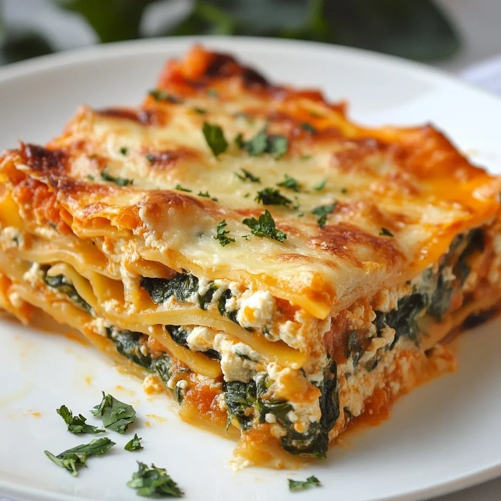 Vegetarian Pumpkin Spinach Lasagna