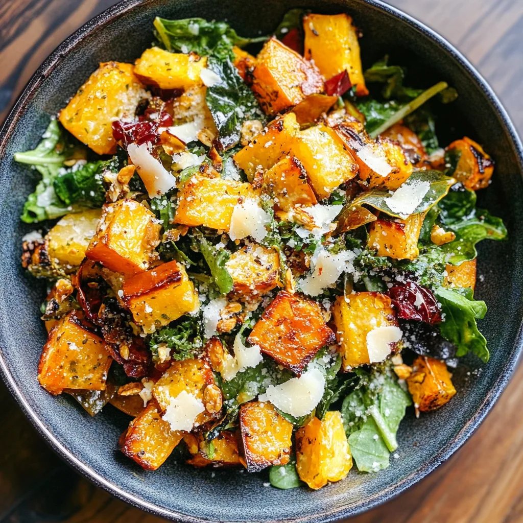 Autumn Caesar Salad w/ Roasted Delicata Squash Croutons