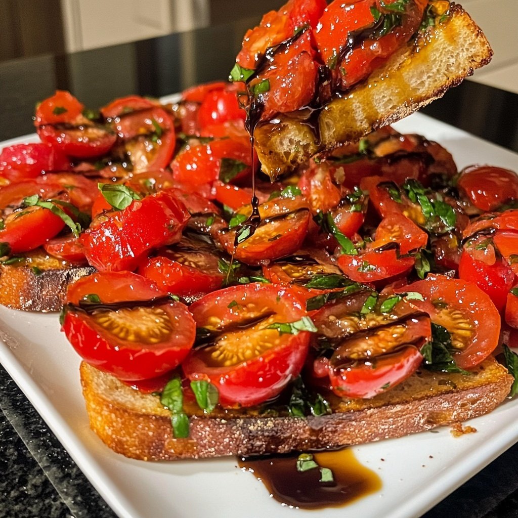 Tomato Bruschetta with Balsamic Glaze
