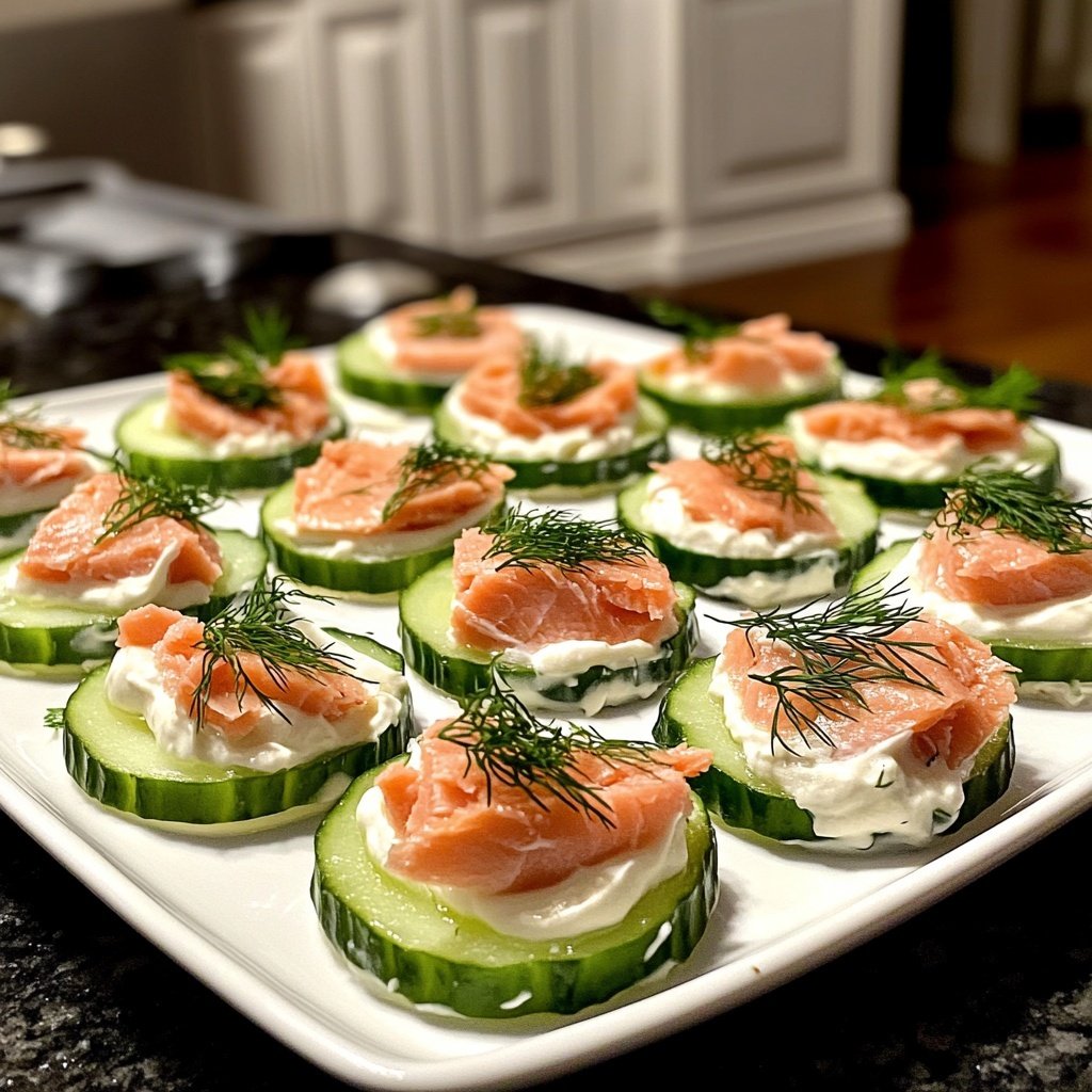 Smoked Salmon Cucumber Canapés
